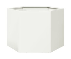 Vidaxl Sechseckiger Pflanzkübel Stahl Weiß 69x60x45 cm - bis zu 34% sparen
