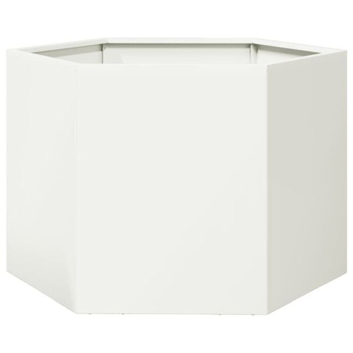 Vidaxl Sechseckiger Pflanzkübel Stahl Weiß 69x60x45 cm - bis zu 34% sparen