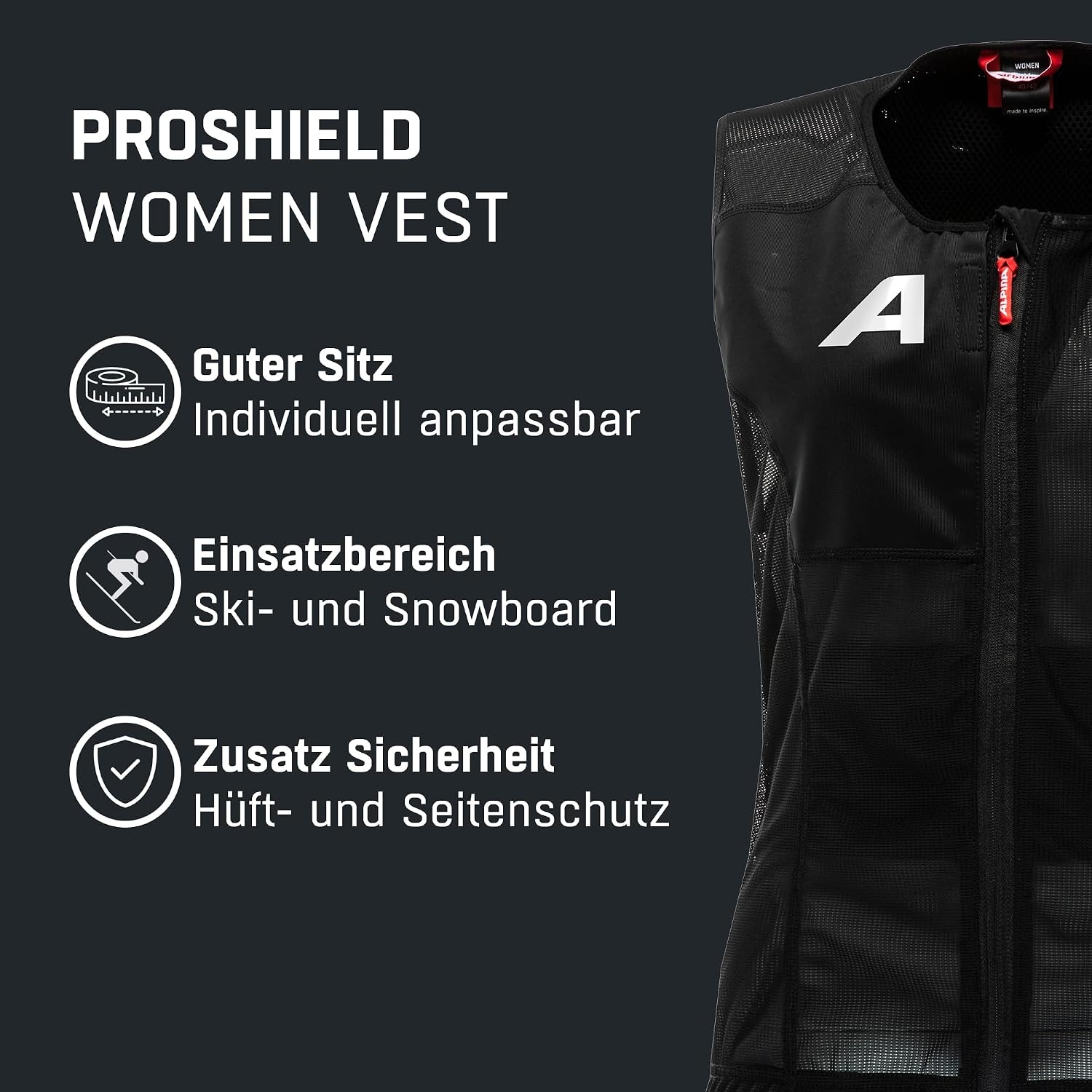 Damen Rückenprotektor Weste - Flexibler Schutz - Schwarz XS - bis zu 46% Rabatt