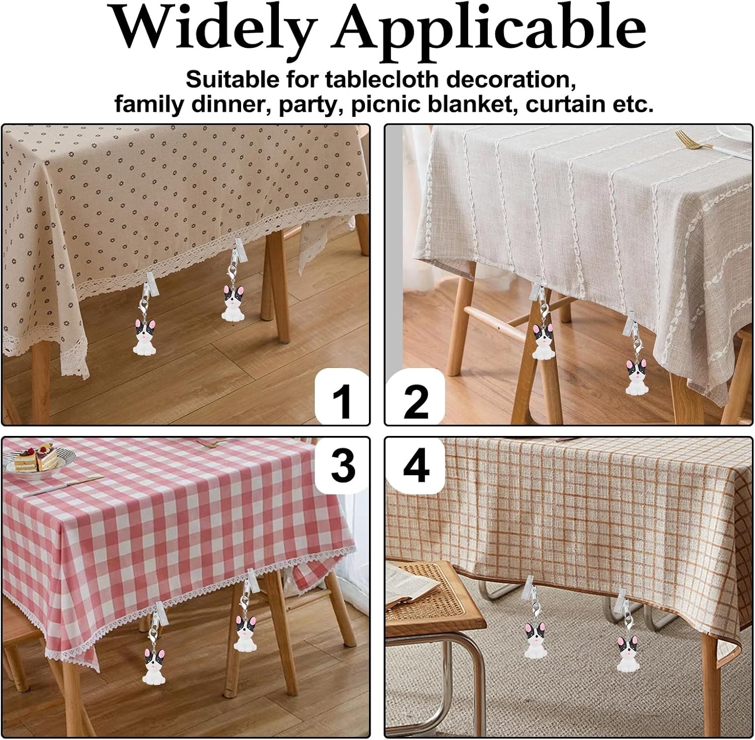 8er-Set Tischdeckenbeschwerer Welpen-Design, Schwarz - bis zu 26% Rabatt