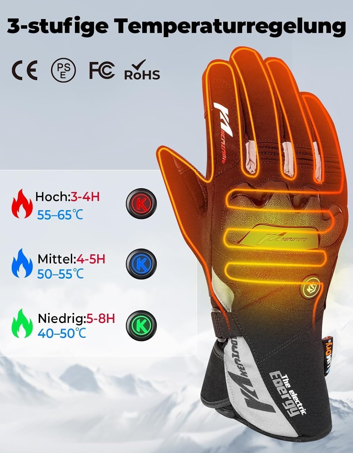 Beheizbare Winterhandschuhe - Outdoor & Ski - Größe L - bis zu 78% Rabatt