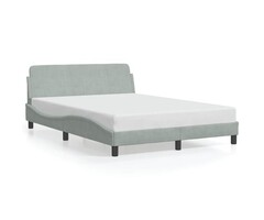 Vidaxl Bettgestell Dover 140x190 cm in Hellgrau - Samt-Design bis zu 35% reduziert