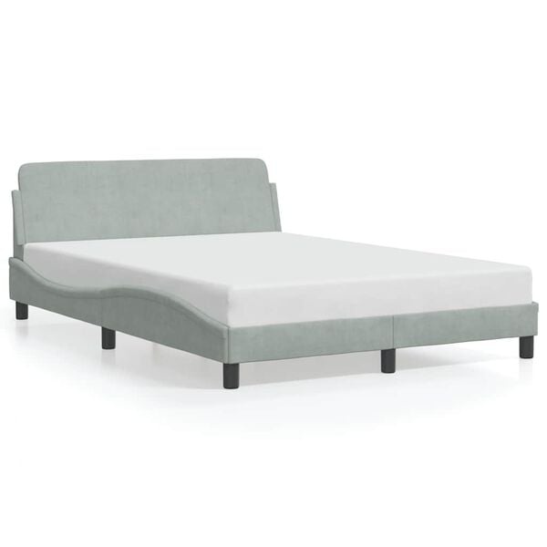 Vidaxl Bettgestell Dover 140x190 cm in Hellgrau - Samt-Design bis zu 35% reduziert