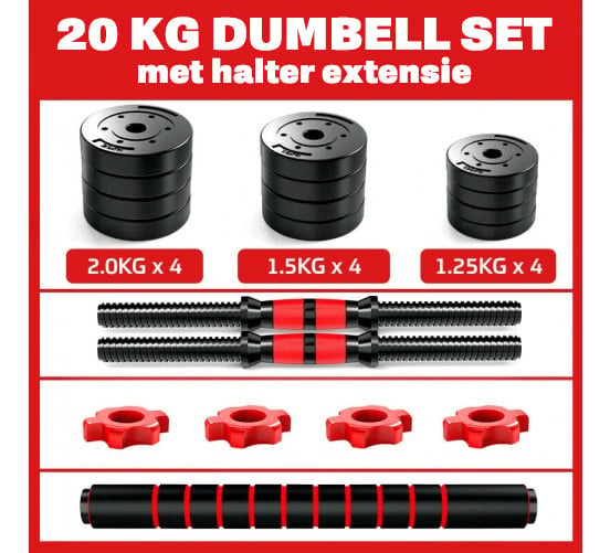 Viking Choice Verstellbares 20 kg Hantelset - 2-in-1 Kurzhantel & Langhantel - bis zu 37% Rabatt