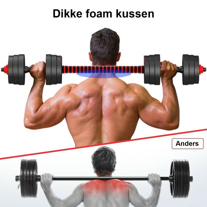 Verstellbares 30 kg Hantelset: Kurz- & Langhantel | Bis zu 39% Rabatt
