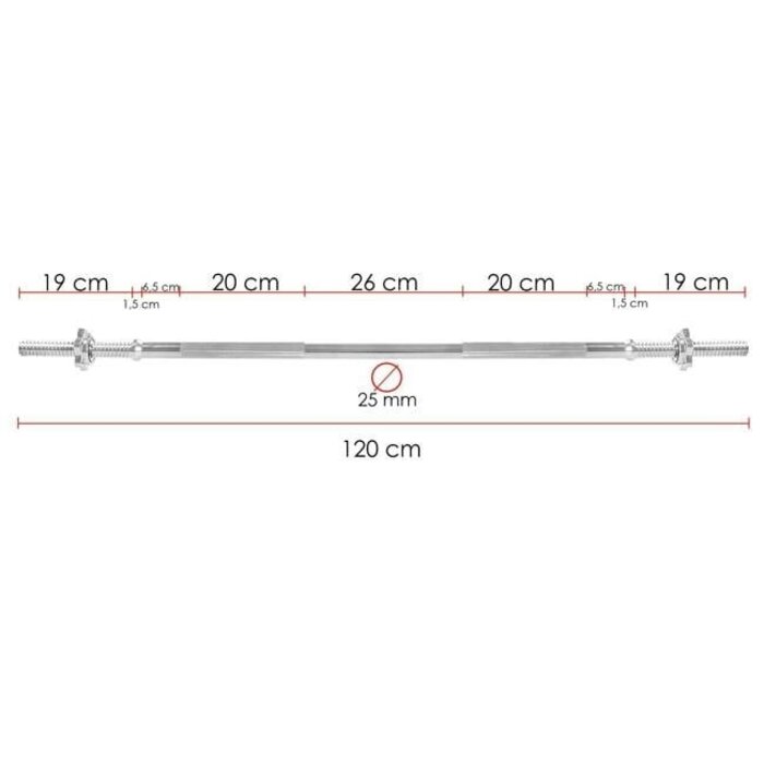 Viking Choice Hantelstange 120 cm - 25 mm - Bis zu 40% Rabatt auf Rückläufer!