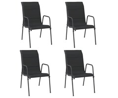Vidaxl 4er Set Gartenstühle Stahl & Textilene - Schwarz - Bis zu 34% sparen