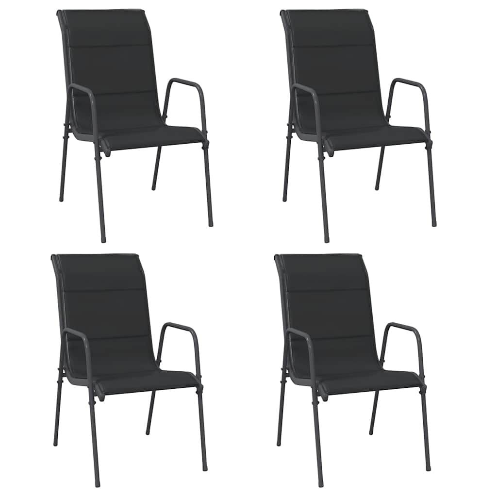 Vidaxl 4er Set Gartenstühle Stahl & Textilene - Schwarz - Bis zu 34% sparen