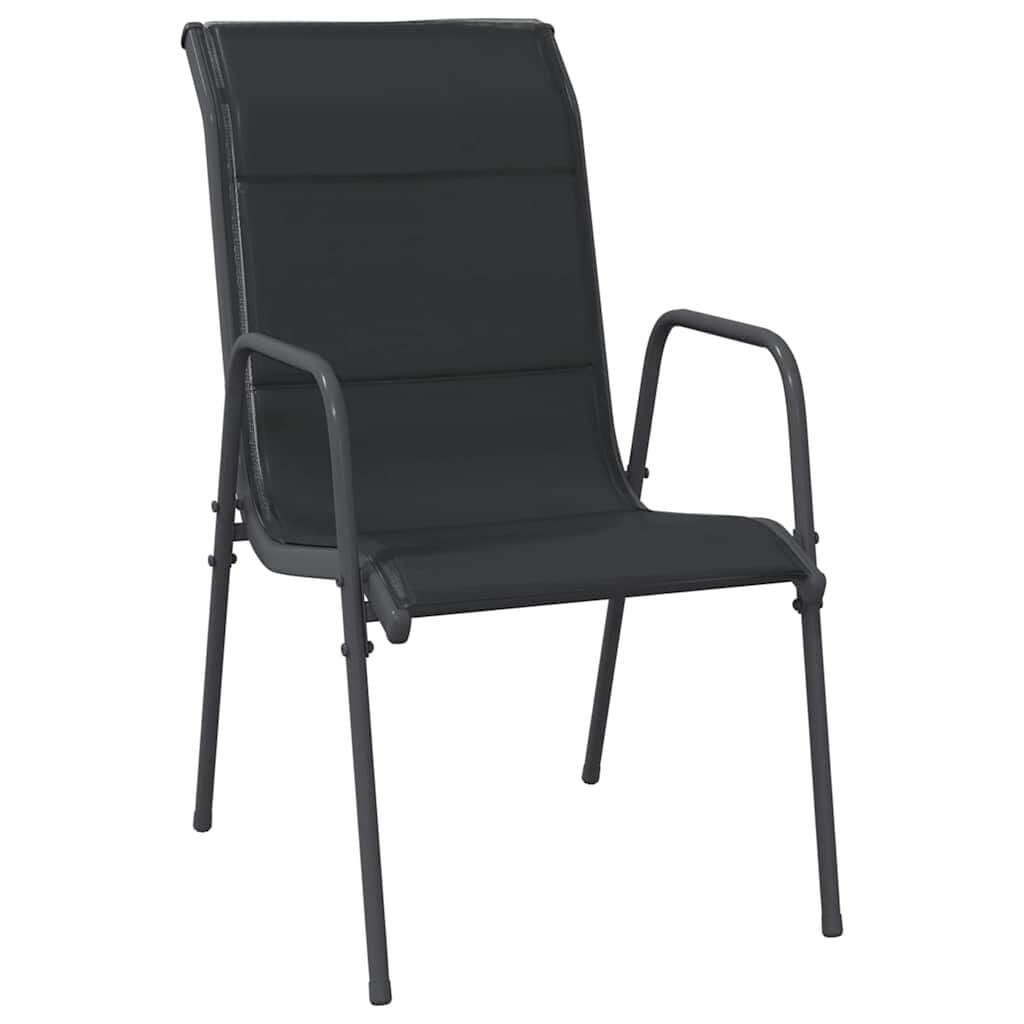 Vidaxl 4er Set Gartenstühle Stahl & Textilene - Schwarz - Bis zu 34% sparen