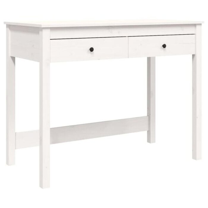 Vidaxl Schreibtisch Kiefer massiv, 2 Schubladen, 100x50 cm - bis zu 35% Rabatt