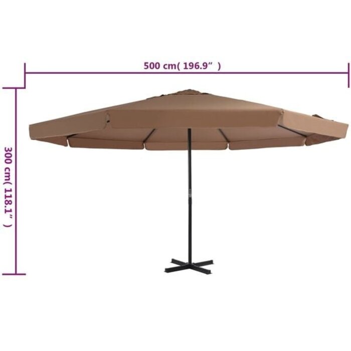 Vidaxl Luxuriöser Ampelschirm 500 cm Taupe - Jetzt bis zu 35% Rabatt sichern