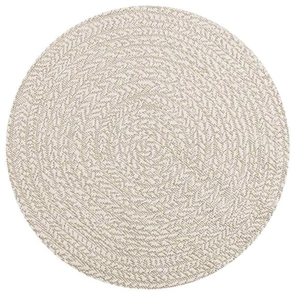 Vidaxl Runder Outdoor-Teppich ZIZUR, Creme, Ø 90 cm - bis zu 32% günstiger