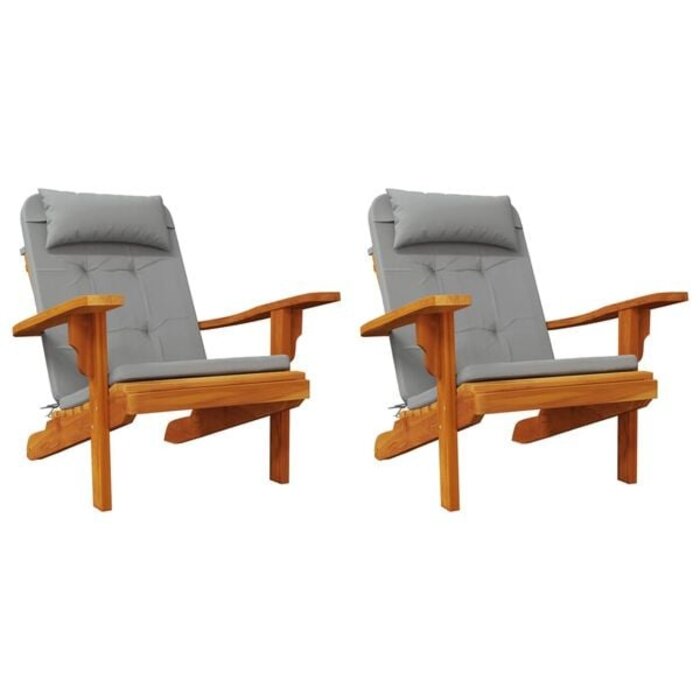 Vidaxl 2er Set Adirondack Stuhlkissen Grau - Jetzt bis zu 33% Rabatt sichern