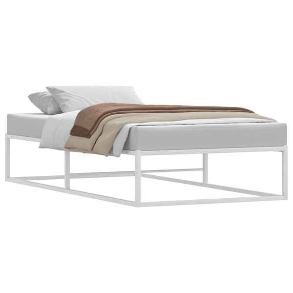 Vidaxl Elegantes Metallbett 90x200 cm - Weiß - Outlet-Angebot bis zu 34% sparen