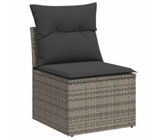 Vidaxl Modul-Gartenstuhl aus Poly-Rattan mit Kissen - Grau - bis zu 34% Rabatt