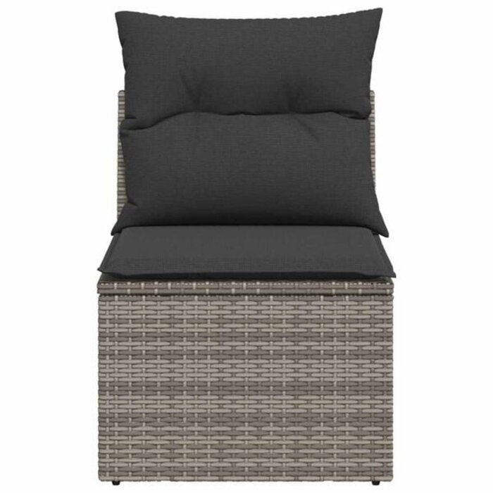 Vidaxl Modul-Gartenstuhl aus Poly-Rattan mit Kissen - Grau - bis zu 34% Rabatt