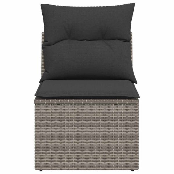 Vidaxl Modul-Gartenstuhl aus Poly-Rattan mit Kissen - Grau - bis zu 34% Rabatt