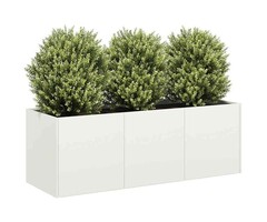 Vidaxl Design-Pflanzkübel 120x40x40 cm aus Stahl - Weiß - bis zu 34% günstiger