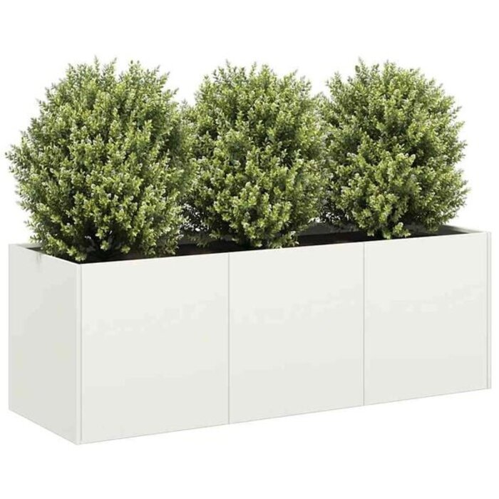 Vidaxl Design-Pflanzkübel 120x40x40 cm aus Stahl - Weiß - bis zu 34% günstiger