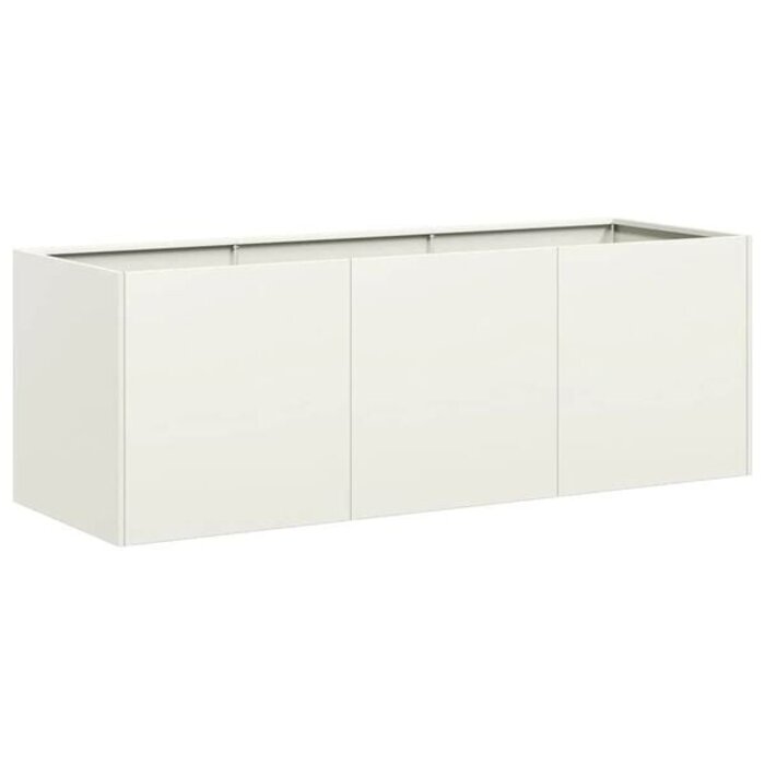 Vidaxl Design-Pflanzkübel 120x40x40 cm aus Stahl - Weiß - bis zu 34% günstiger