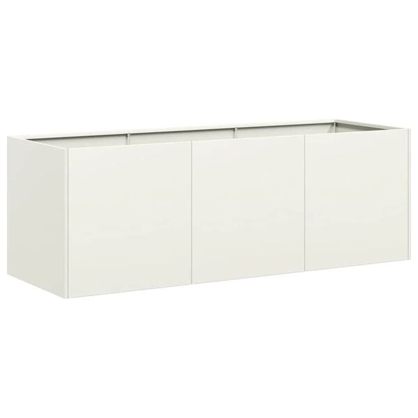 Vidaxl Design-Pflanzkübel 120x40x40 cm aus Stahl - Weiß - bis zu 34% günstiger