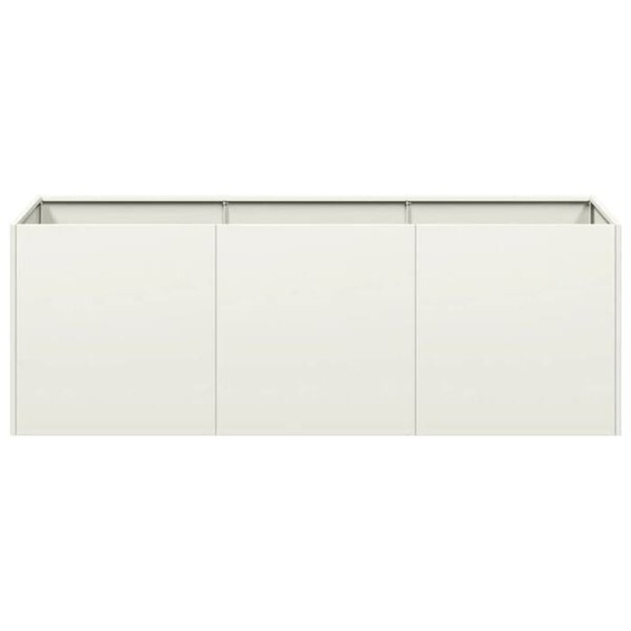 Vidaxl Design-Pflanzkübel 120x40x40 cm aus Stahl - Weiß - bis zu 34% günstiger