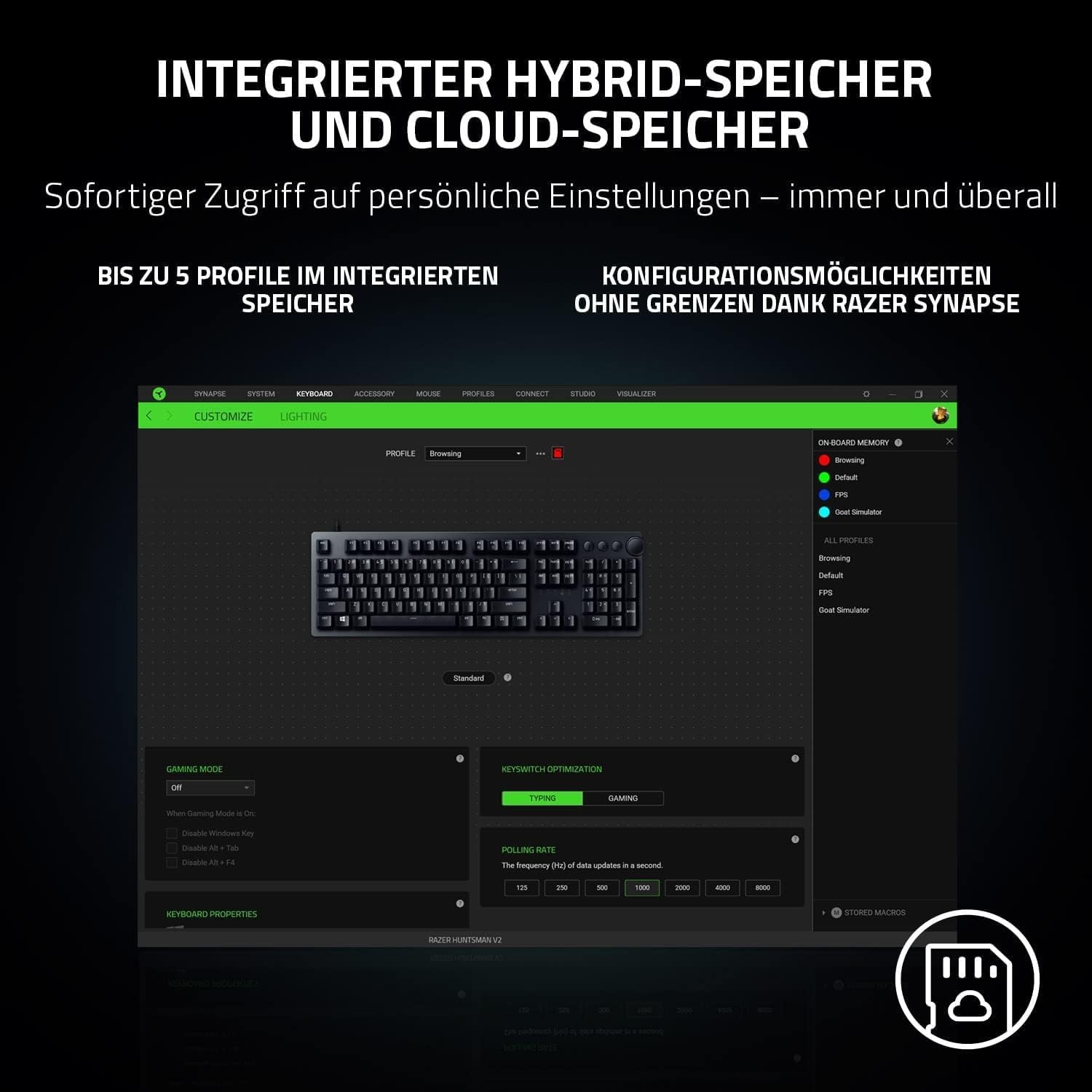Razer Gaming-Tastatur mit optischen Schaltern - QWERTZ - bis zu 35% Rabatt