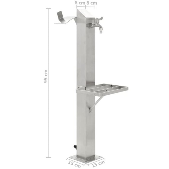 Vidaxl Gartenwassersäule Edelstahl 95cm - Outlet mit bis zu 35% Rabatt