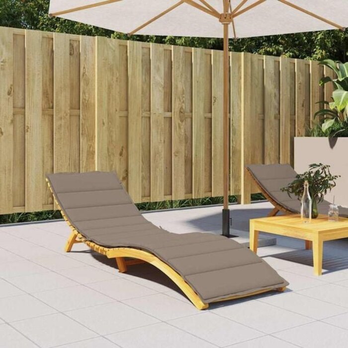 Vidaxl Liegekissen 200x50x3 cm Taupe - Sonnenliegen-Auflage - bis zu 33 % Rabatt