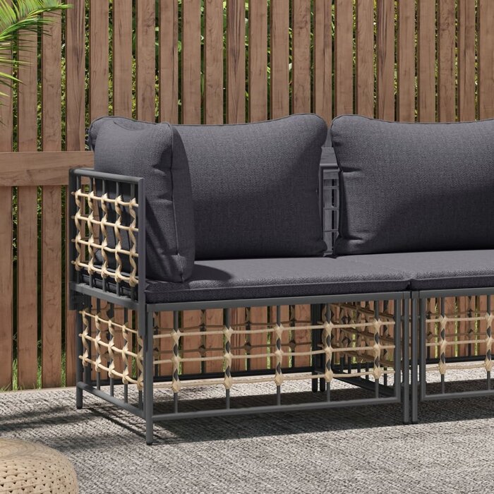 Vidaxl Garten-Ecksofa aus Poly-Rattan Anthrazit - Outlet-Deal bis zu 34% sparen