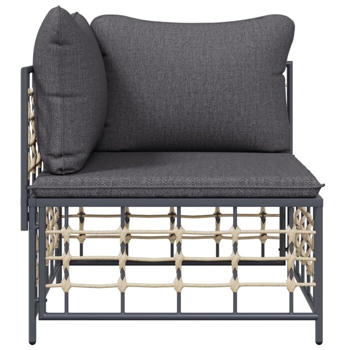 Vidaxl Garten-Ecksofa aus Poly-Rattan Anthrazit - Outlet-Deal bis zu 34% sparen