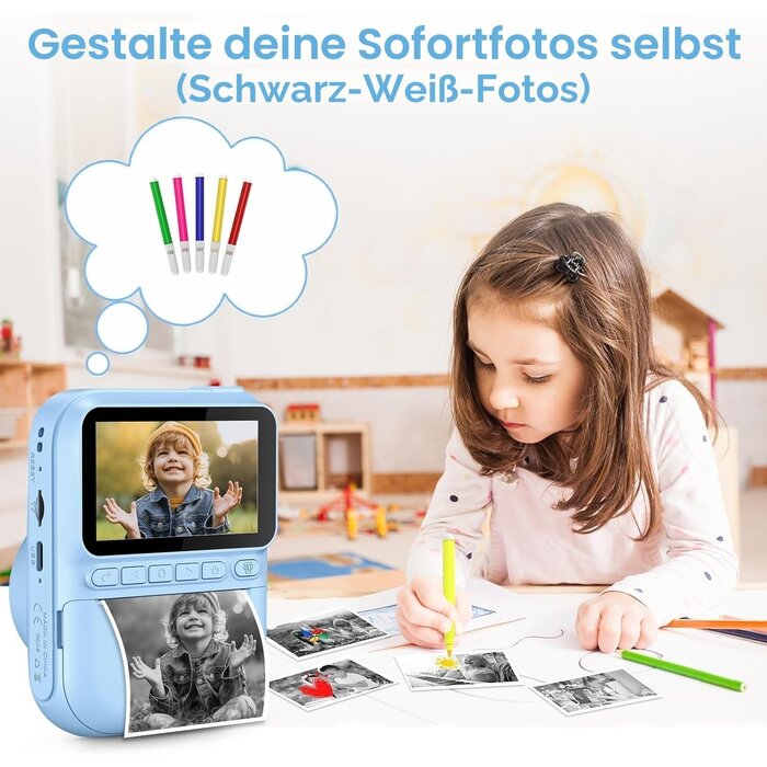 Greenkinder Digitale Kinder-Sofortbildkamera mit 32MP & Zubehör - bis zu 33% günstiger