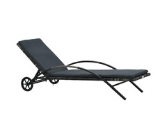 Vidaxl Luxus-Sonnenliege Anthrazit mit Rollen - bis zu 35% Rabatt