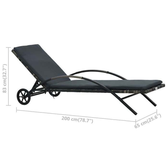 Vidaxl Luxus-Sonnenliege Anthrazit mit Rollen - bis zu 35% Rabatt