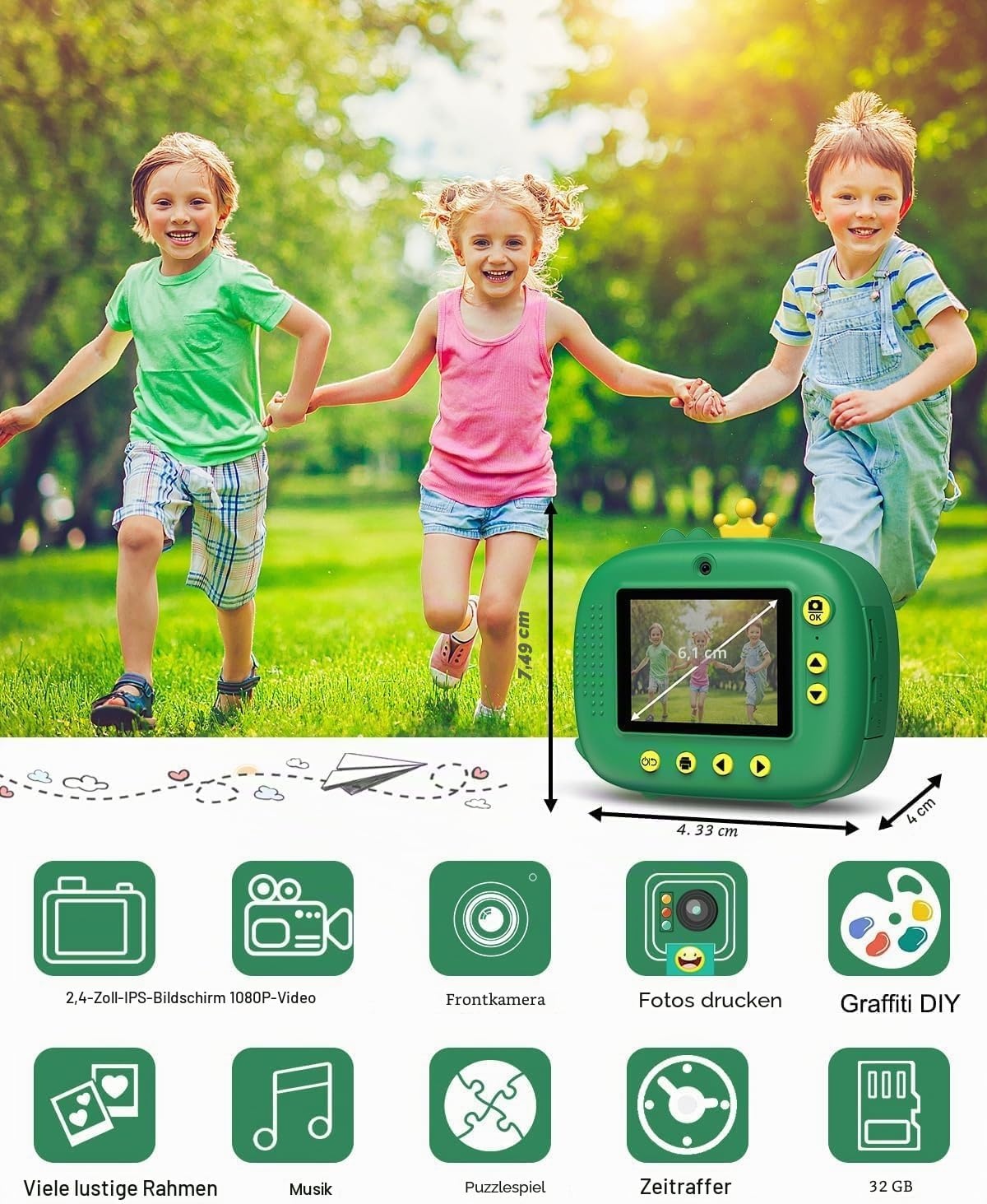 Digitale Kinder-Sofortbildkamera mit SD-Karte - bis zu 33% sparen