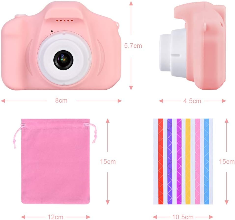 Digitale Kinderkamera 12MP mit 32GB Speicher - Rosa - bis zu 32% günstiger