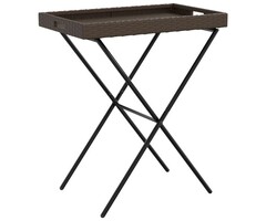 Vidaxl Klappbarer Serviertisch aus Polyrattan - Braun - bis zu 33% Rabatt