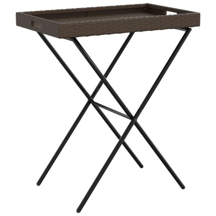 Vidaxl Klappbarer Serviertisch aus Polyrattan - Braun - bis zu 33% Rabatt