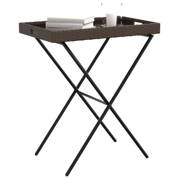 Vidaxl Klappbarer Serviertisch aus Polyrattan, 65x40x75cm - 60% Rabatt