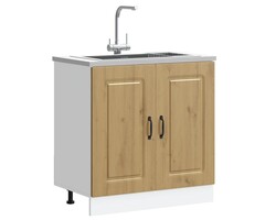 Vidaxl Spülenunterschrank Kalmar Artisan Eiche 80 cm - bis zu 34% günstiger