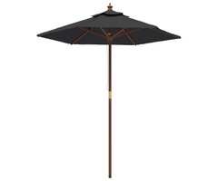 Vidaxl Sonnenschirm Holzgestell 196x231cm Schwarz - bis zu 34% sparen