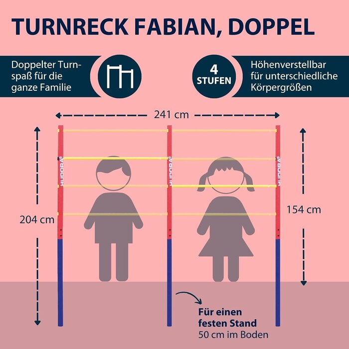 Doppel-Reck für den Garten: Höhenverstellbar & stabil - bis zu 35% Rabatt
