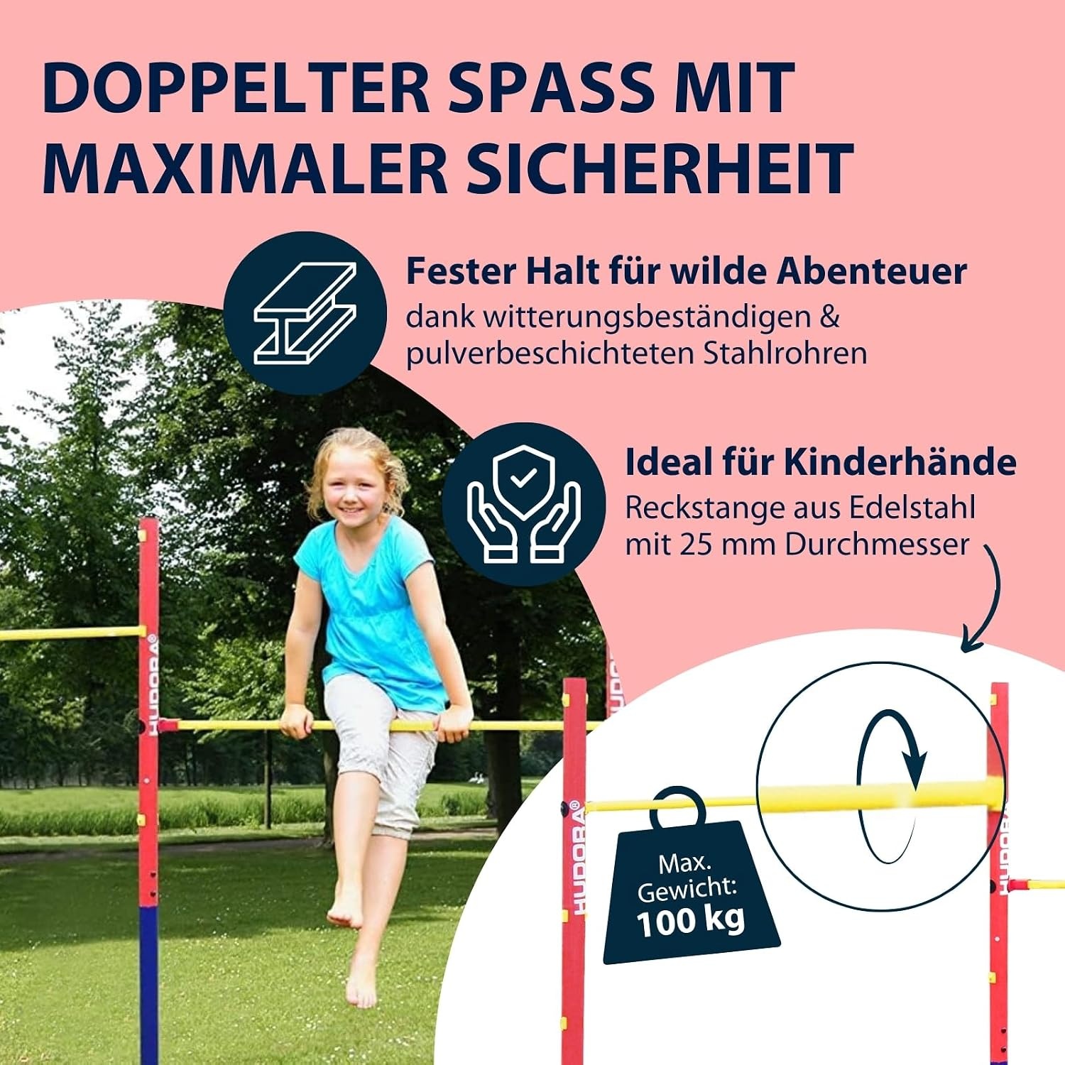 Doppel-Reck für den Garten: Höhenverstellbar & stabil - bis zu 35% Rabatt