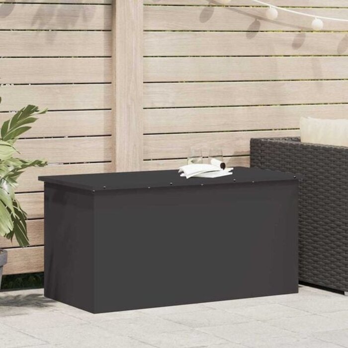 Vidaxl Garten-Aufbewahrungsbox aus Stahl - Schwarz, 100cm - bis zu 35% Rabatt