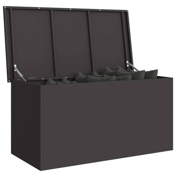 Vidaxl Garten-Aufbewahrungsbox aus Stahl - Schwarz, 100cm - bis zu 35% Rabatt