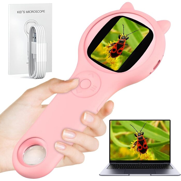 Digitales Kindermikroskop mit 2-Zoll Display - Rosa - bis zu 30% Rabatt