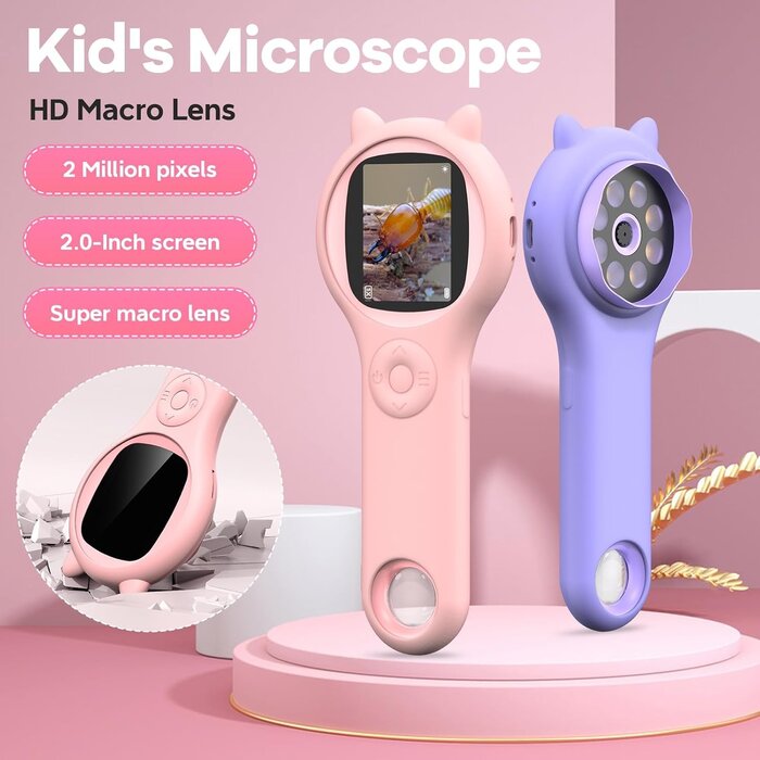 Digitales Kindermikroskop mit 2-Zoll Display - Rosa - bis zu 30% Rabatt