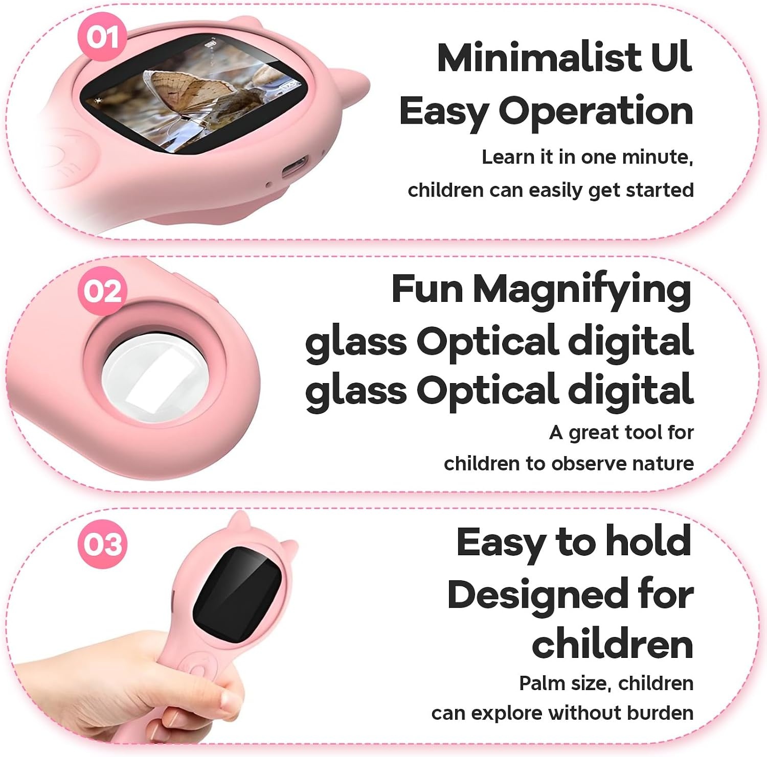 Digitales Kindermikroskop mit 2-Zoll Display - Rosa - bis zu 30% Rabatt