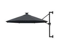 Vidaxl Wandparasol mit LED 300 cm Anthrazit - Sparen Sie bis zu 35% im Outlet