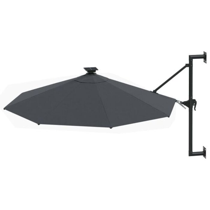 Vidaxl Wandparasol mit LED 300 cm Anthrazit - Sparen Sie bis zu 35% im Outlet